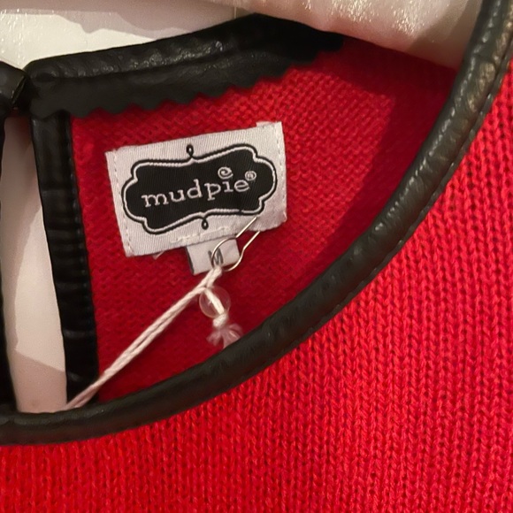 ❤️❤️Holiday Ready NWT Lightweight Red Dress with Black Pseudo-leather Trim - Picture 4 of 4